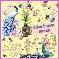Hs- FLOWER VASE WALL STICKER WALLSTICKER FLOWER CALLIGRAPHY WALLSTICKER PEACOCK FLOWER STICKER FLOWE
