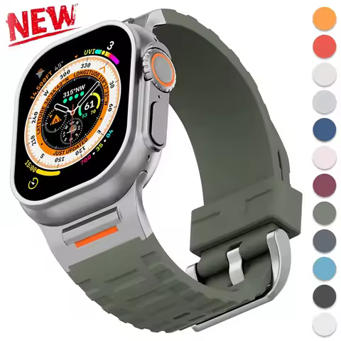 Luxury Sport Band for Apple Watch Ultra3 49mm S11 10 9 8 7 46mm 45mm Soft Silicone Bracelet for Watc