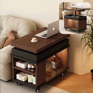 🔥包安裝送貨 復古風實木折疊可移動升降邊幾沙發側邊櫃茶几餐桌 S0110