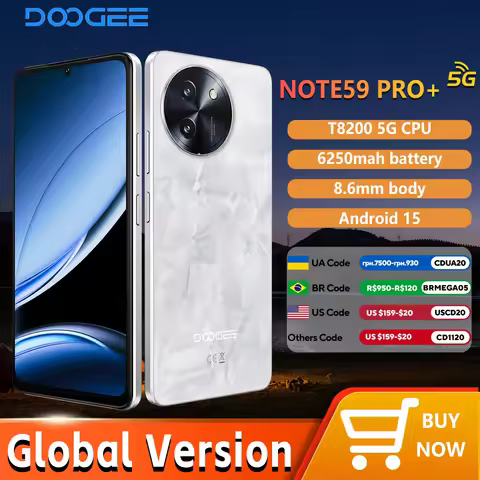 DOOGEE NOTE 59 PRO+ 5G Smartphone 6.75” 120Hz Screen 6250mAh Battery 12+512GB 50MP AI Camera 8.6mm U