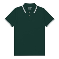 Waniqlo - Polo Shirt Polos List Putih / Kaos Polo Navy List
