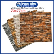 Wallpaper Dinding 3D Batu Alam / wallpaper 3D Foam 77x70cm tebal 3 mm