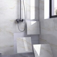 8pcs 11.81in*11.81in/0.7m2 White Smooth Surface Marble Pattern Self-Adhesive Wall Tile Stickers, Wat