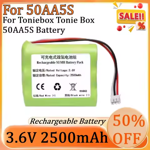 New 3.6V 2500mAh NI-MH Rechargeable Battery Pack for Toniebox Tonie Box 50AA5S Battery