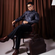 Enzy Batik Kemeja Batik Pria Ganesha - Black