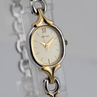 SEIKO 精工 2P21-5D00 禮服錶 橢圓形 女錶 金色 銀色 手錶 古董錶 復古錶