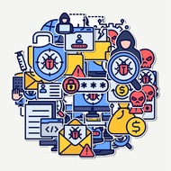 HACKER ACTIVITY Flat Sticker Pack Design | TUMBLR Sticker | LAPTOP Stickers for Suitcases and Helmet