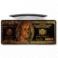 Gold 100 Dollar Bill Mouse Pad, Extra Large Black American Dollar Bill Gaming Desk Mat
