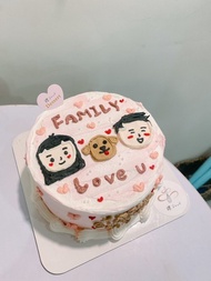 情侶與狗狗 繪圖蛋糕 生日蛋糕 鑠甜點 客製化蛋糕 慶生禮物 甜點
