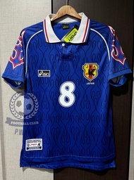 New!! เสื้อฟุตบอลย้อนยุค Retro ทีมชาติญี่ปุ่น ลายไฟ ปี 1998 ปีนี้หายากมาก อัดชื่อ NAKATA#8 หน้าหลัง ตรงปกแน่นอน