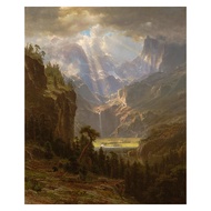 Albert Bierstadt Rocky Mountain Landscape Oil Painting Hudson River School Decorative Artwork for St