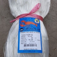 PUKAT PARI 9 3/4" JARING PINTAL 12ply TANGSI PUTIH (0.20MM X 12PLY X 20MD X 91.4M) MONOLINE NET (ISI