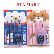 Product set of 2 fountain pens + 6 ink cartridges (smooth nibs 0.5 and 0.38mm) M&G-HAFP0438