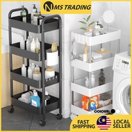 3 Tier Multifunction Storage Trolley Rack Office Shelves Home Kitchen Rack With Plastic Wheel 手推車 tr
