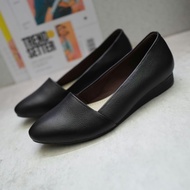 Geovani Sepatu Wanita Basic Flats Shoes Kulit Hitam Annabelle