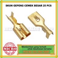 PAKET 25 PCS Skun Gepeng Cewek Female Besar / Soket Motor / Skun Motor / Skun kabel Motor