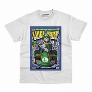 KATUN PUTIH Luigi Kart T-shirt White Luigi Motocross shirt Short Sleeve Pop Art T-shirt Premium Cott