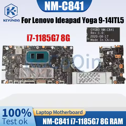 5B20Z26723 For Lenovo Ideapad Yoga 9-14ITL5 Notebook Mainboard GYGB0 NM-C841 SRK1F Core i7-1185G7 8G