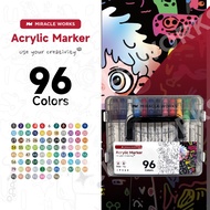 MW 12/24/36/48/60/72/96/120 สี ปากกาอะคริลิค 2 หัว Dual-tip Acrylic Marker ชุดปากกามาร์กเกอร์อะคริลิ