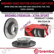 BREMBO GENUINE DISC ROTOR (FRONT, REAR) FOR BMW 316d 316i 318d 318i 320i 320d [F30, F34, F31] (2012-