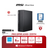 MSI PRO DP80 A14G-235TH | Intel Core i3 Gen 14 | 8GB DDR5 | 512G M.2 PCIe SSD | Windows 11 Home + Mi