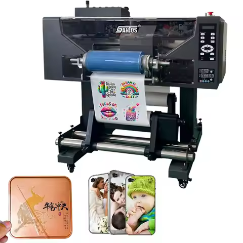 A2 UV DTF Printer With 3 Heads UV Crystal Printer Machine Label Sticker DIY Automatic Laminating UV