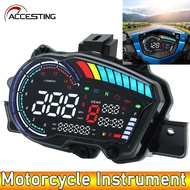 เครื่องวัดความเร็วรอบแดชบอร์ดดิจิตอลรถจักรยานยนต์มิเตอร์วัดรอบต่อนาทีเครื่องวัดระยะทางโวลต์มิเตอร์เช