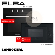 [Combo Deal]Elba Built In Oven 67L EBO-N6770(BK)+Elba Built In Microwave EMO-Q2881BI(BK) 28L