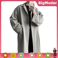 <COD> Men Polyester Trench Coat Wrinkle-resistant Men Coat Men's Stylish Lapel Trench Coat Breathabl