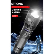 【Ready Stock】 Original XHP100 9-core Led Flashlight Function Torch USB Charging Re-chargeable Torch 18650 or 26650 Battery Zoomable Aluminum Alloy Tactical Light