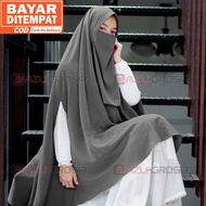 (Gratis Cadar) Khimar As Syifa Jumbo Syari Softped Magic Pocket Wolfis