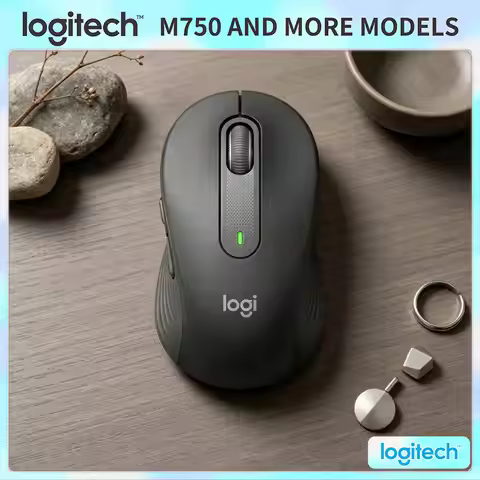 Logitech M750 Wireless Mouse - 90% Noise Reduction, 4000 DPI, 3-Device Sync, Eco Recycled Plastic Bu