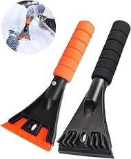 Qoosea Pack of 2 Ice Scraper Car with Non-Slip Soft Handle, Windscreen Scraper Car Quick & Strong Ic