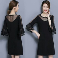 170912 chiffon plus size dinner dress