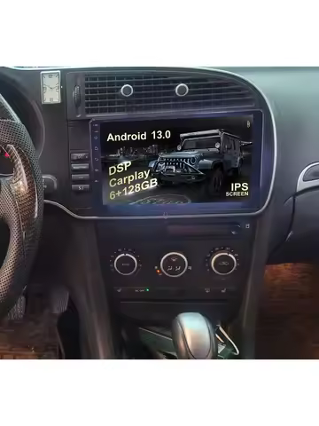 9 inch Screen For SAAB 93 9-3 2007 2008 car Android 14.0 auto Carplay GPS Navigation touch Screen Mu