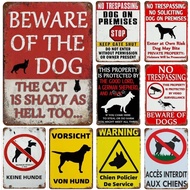 Beware of Dog Sign Beware of Dog Funny Tin Sign Dog Warning Metal Signs Dog for Yard Fence Guard Dog