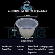 Round CONTAINER ALUMINUM FOIL CUP RX 0346 50ml ALUMUNIUM TRAY FOIL CUP RX 0346