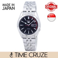 [Time Cruze] Seiko 5 Sports SNK375J  Automatic Japan Made Black Speed Meter Stainless Steel Men Watch  SNK375 SNK375J