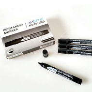 BOBOMART 1 Pcs Permanent Marker Round Tip Mystyle MS-700 Black Ink