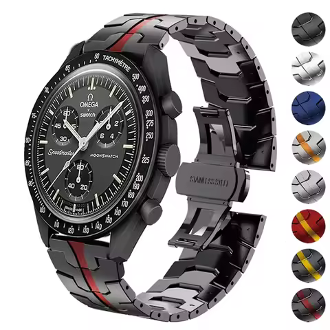 Stainless Steel Strap For Omega X Swatch Joint MoonSwatch 20mm 22mm Bracelet Band For Amazfit Bip 6 