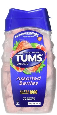 Tums Ultra Strength 1000 Assorted Berries Antacid/Calcium Supplement  72 Chewable Tablets