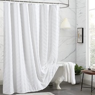ผ้าม่านอาบน้ำสีขาวม่านผ้าทอสำหรับตกแต่งม่านห้องน้ำห้องอาบน้ำที่ทันสมัยกันน้ำ