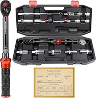 16PCS 3/8" Drive Torque Wrench with Magnetic Spark Plug Socket Set, ±3% Precision Dual Direction Tor