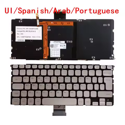 New UI Spanish Arab Portuguese Laptop Backlit Keyboard For Dell XPS 14Z L412z 15z L511z L512Z P24G N