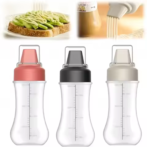 350ml Porous Squeeze Sauce Bottle Ketchup Bottle Squeeze Condiment Bottle Portable with Lid Kitchen 
