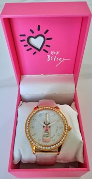 Betsey Johnson 限量版玫瑰金閃石手錶
