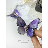 Vintage Polarized Purple Butterfly Hair Clip, Side Clip, Mori-style Duckbill Clip, Elegant Ancient S