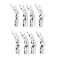 (REYBM)8PCS HIFI Banana Y Spade Y Gold Plated Pure Copper Screw Fork HiFi Speaker Spade Connector Pl