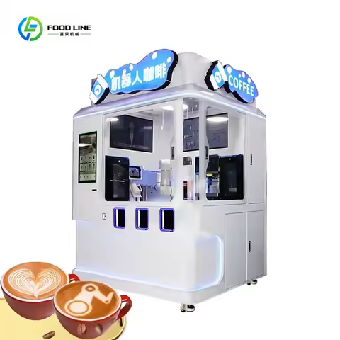 Custom Smart Touch Screen Coffee Robot Booth Automatic Latte Art AI Barista Machine Complete Kiosk f
