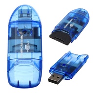 Mmc/sd/sdhc Card Reader Blue Double Cap Usb 2.0 To 64gb Sd Usb Up Card Storage Reader W9